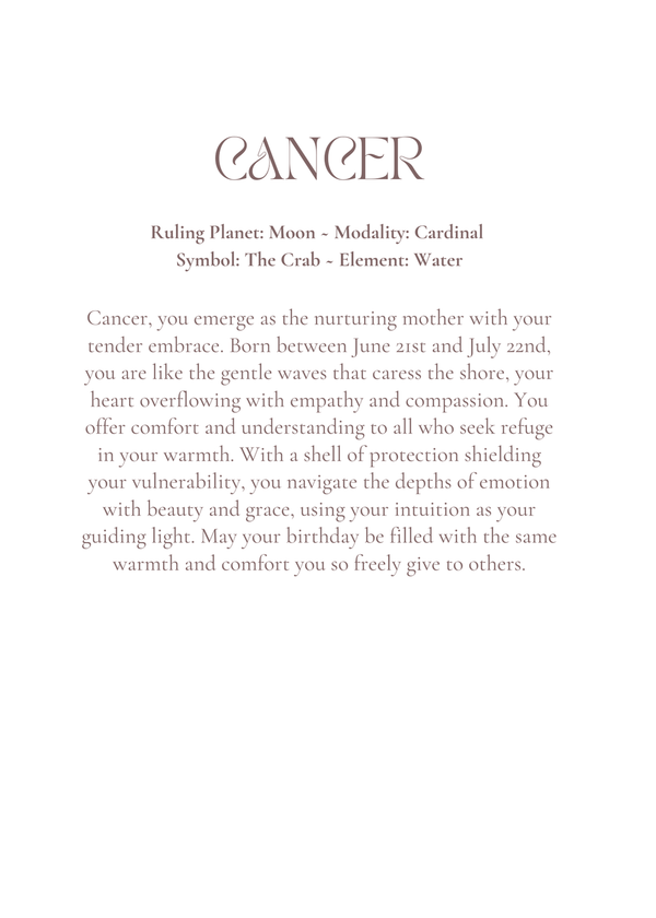 Cancer Zodiac Birthday Card