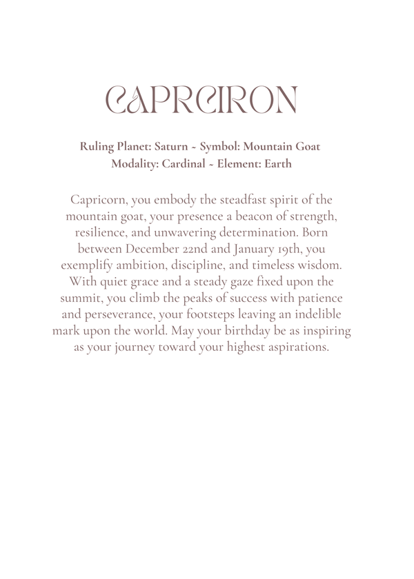 Capricorn Zodiac Birthday Card