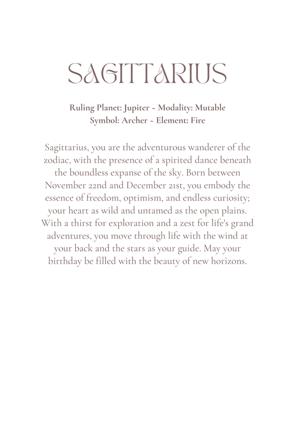 Sagittarius Zodiac Birthday Card