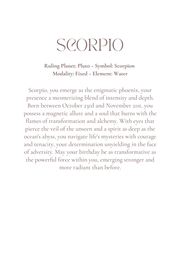 Scorpio Zodiac Birthday Card