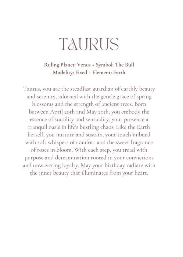 Taurus Zodiac Birthday Card