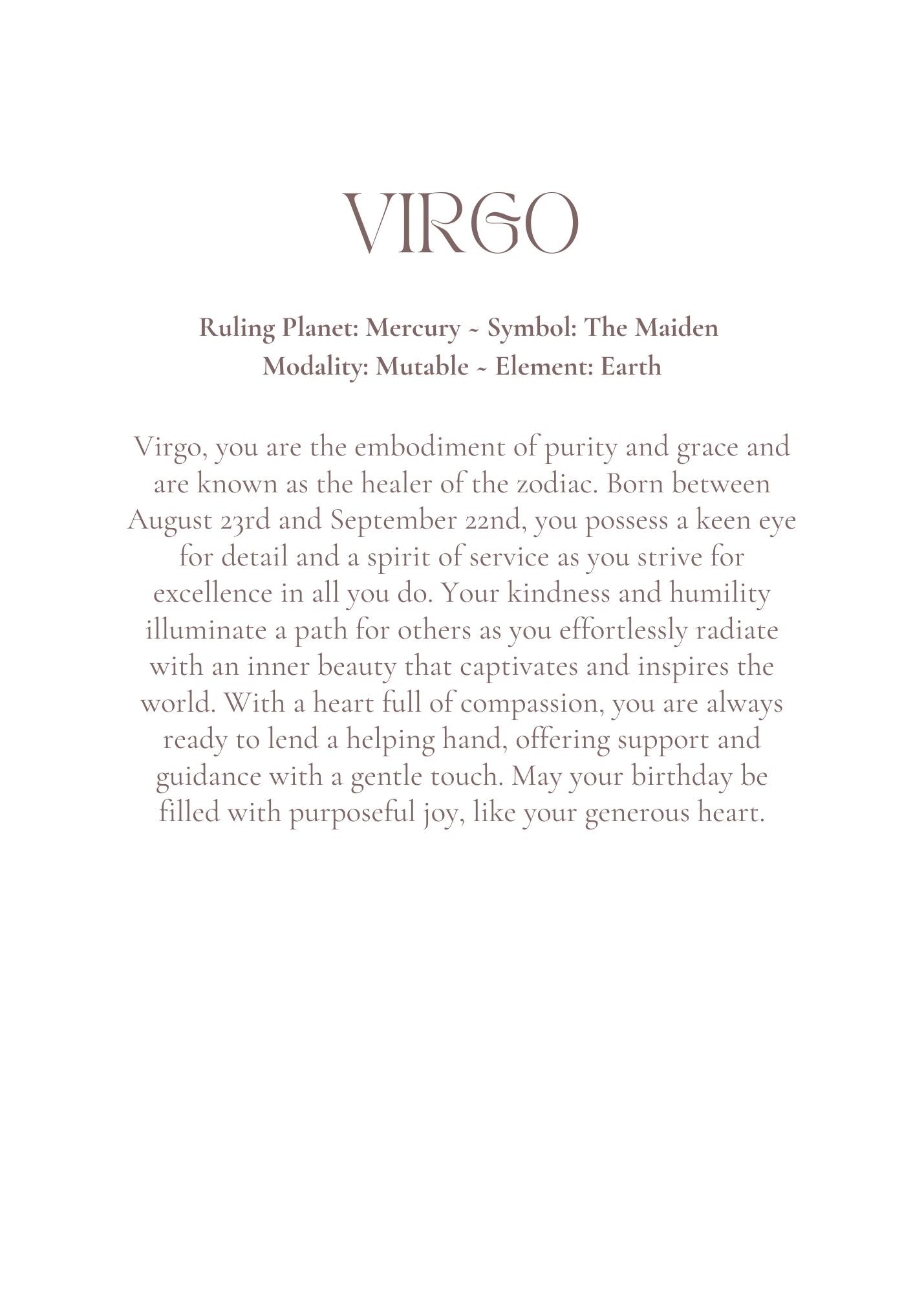 Virgo Zodiac Birthday Card