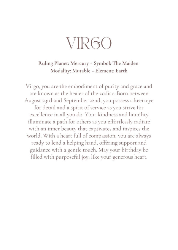 Virgo Zodiac Birthday Card