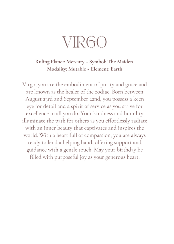 Virgo Zodiac Birthday Card